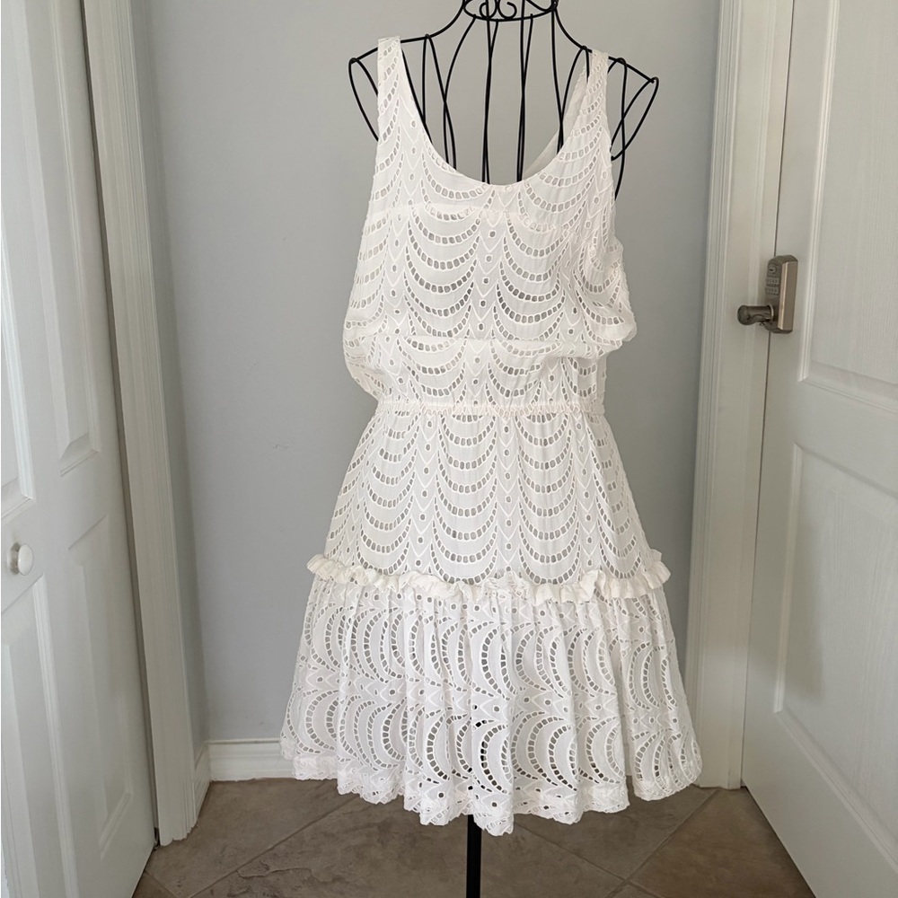 Cynthia Rowley White Eyelet Tiered Sundress